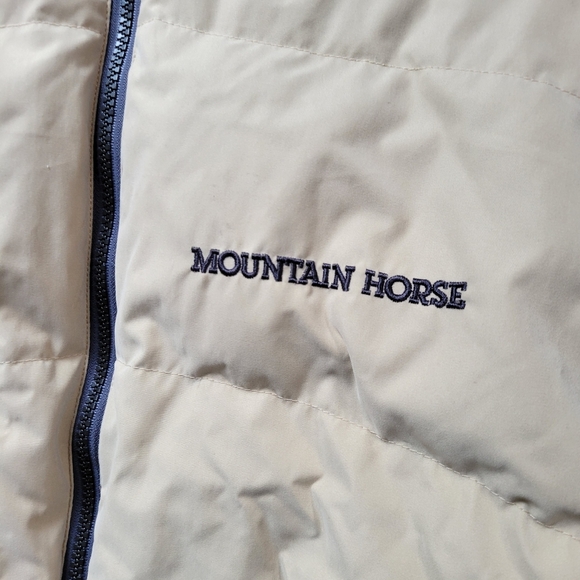 MOUNTAIN HORSE EQUESTRIAN Puffer Reversible Tan Gray Jacket Coat Woman's Large - Picture 12 of 13